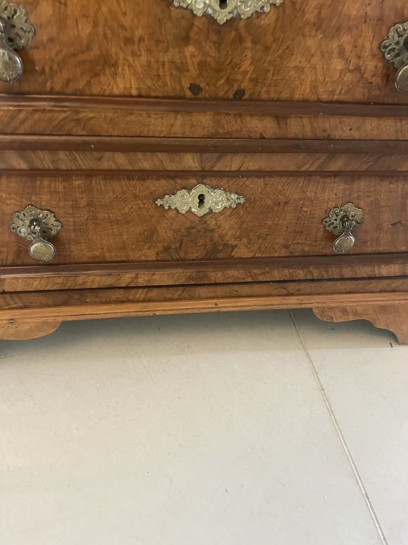 Antique Victorian Outstanding Quality Burr Walnut Chest of Four Drawers - Image 9